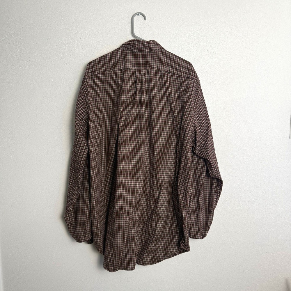 Ralph Lauren Classic Fit Button Down Shirt Mens 2XLT Tall Burgundy Plaid Check - Picture 5 of 8